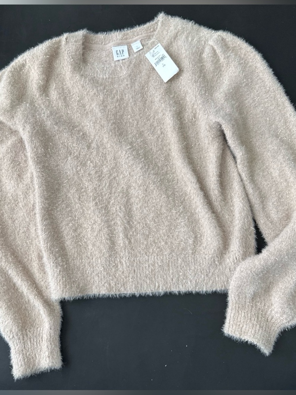 GAP Fuzzy Crewneck Sweater in Light Beige